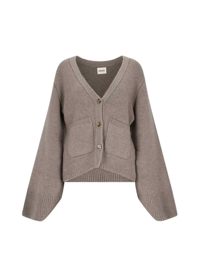 Khaite Relaxed Fit Textured Knit Sweater With Deep V-Neckline
