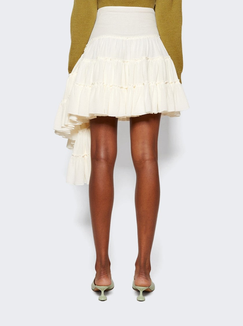 Loewe Asymmetrical Layered Silk Skirt With Ribbed Waistband