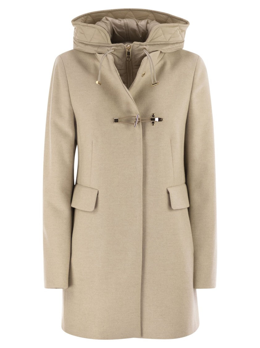 Fay Toggle Coat In Mélange Wool Cloth