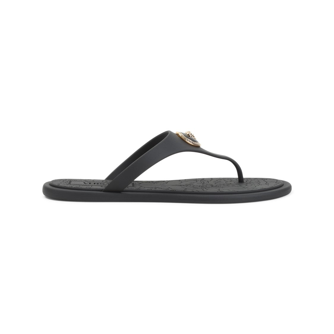 Versace Black Rubber Slides