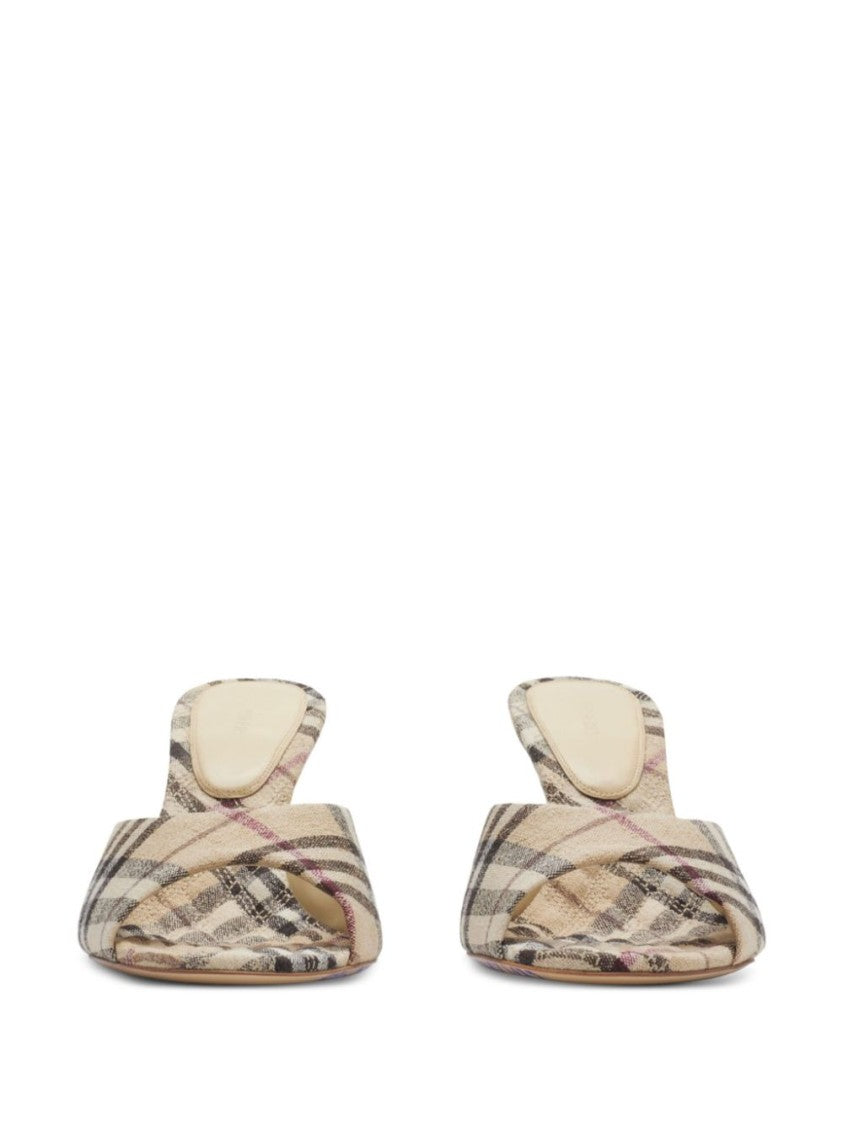 Burberry Plaid Pattern Stiletto Sandals