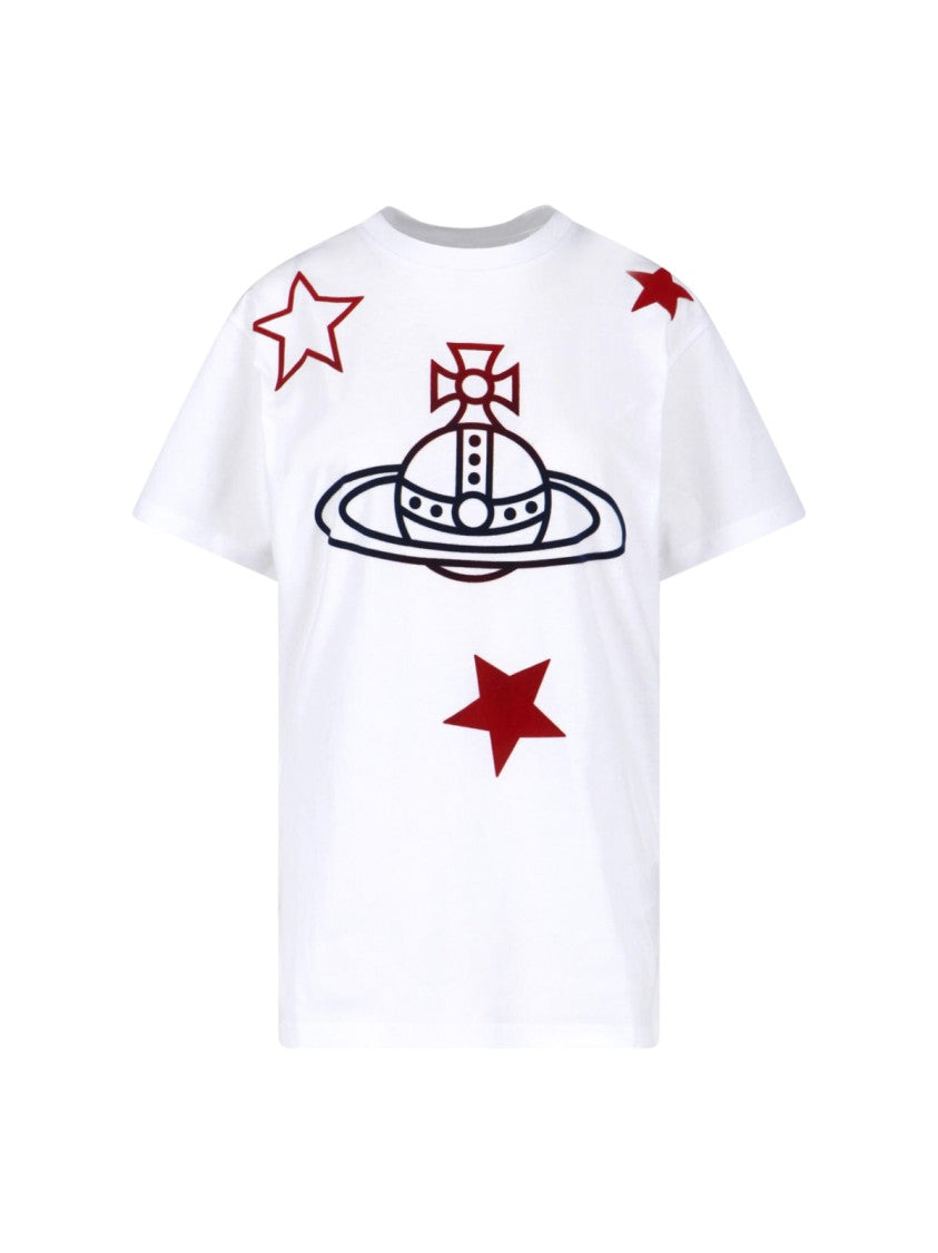 Vivienne Westwood White Orb Stars Cotton T-Shirt