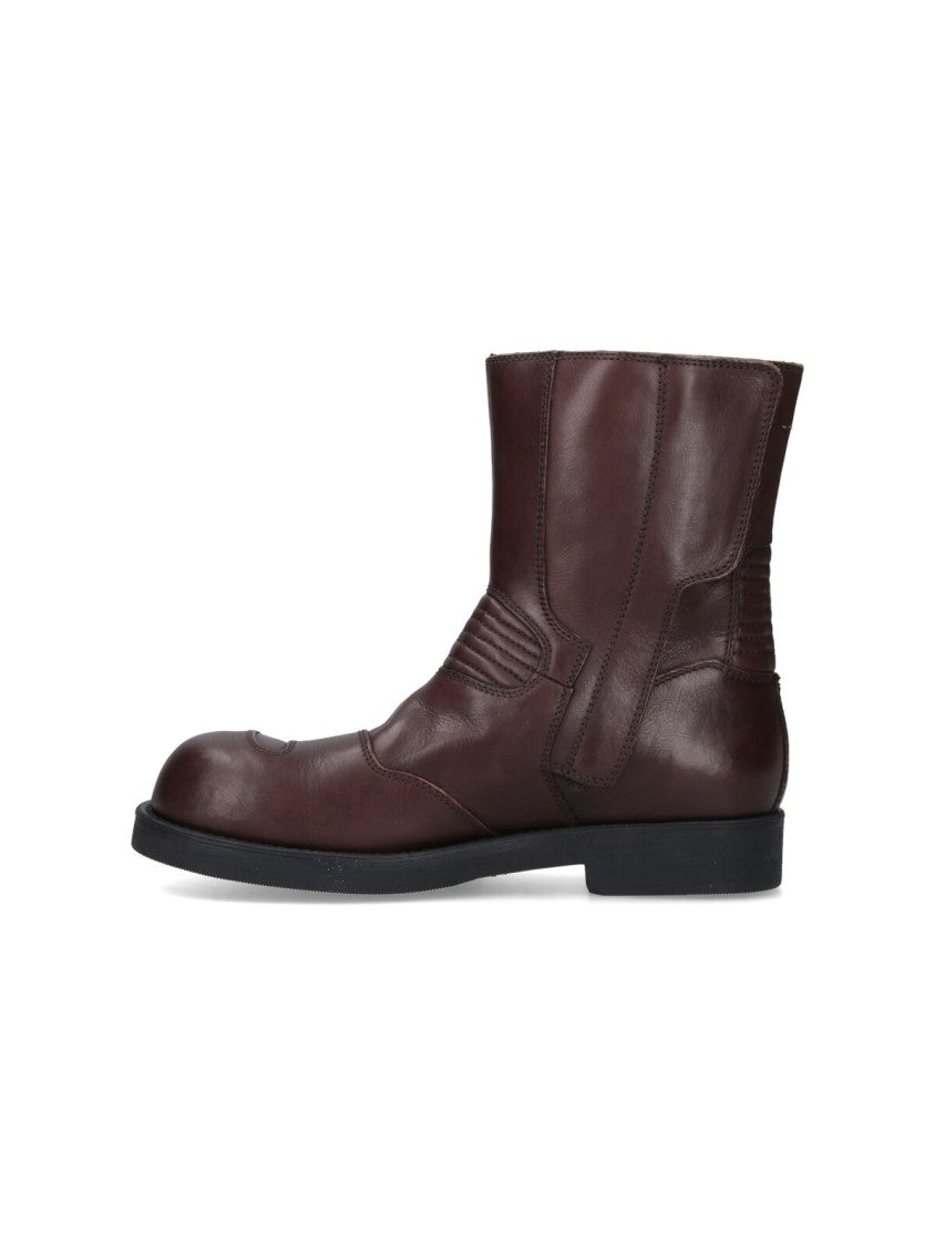 Mm6 By Maison Margiela "Biker" Boots – Brown