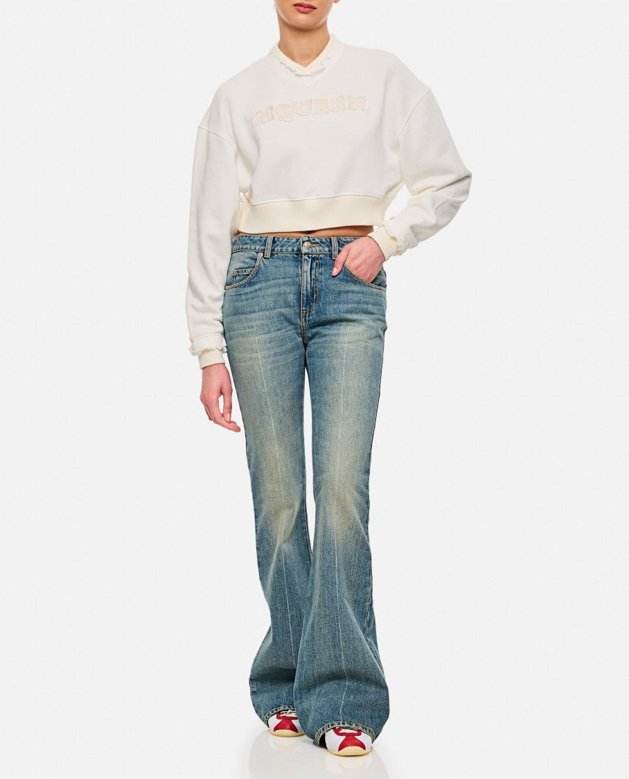 Alexander Mcqueen Blue Flared Leg Jeans