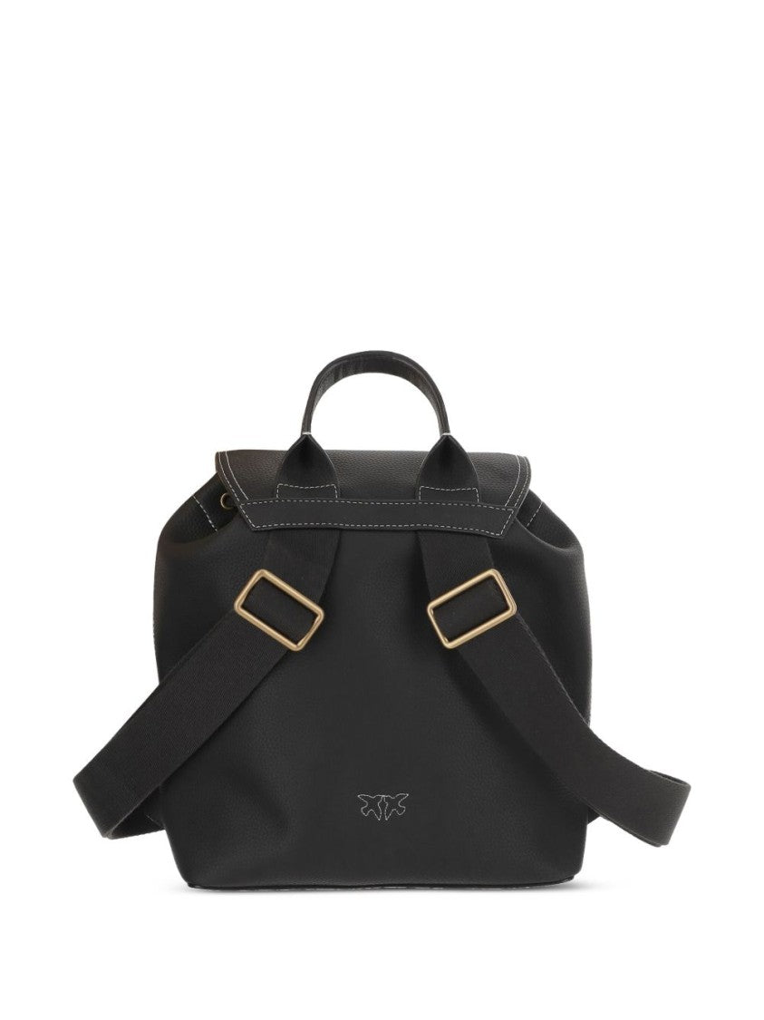 Pinko Textured Black Backpack
