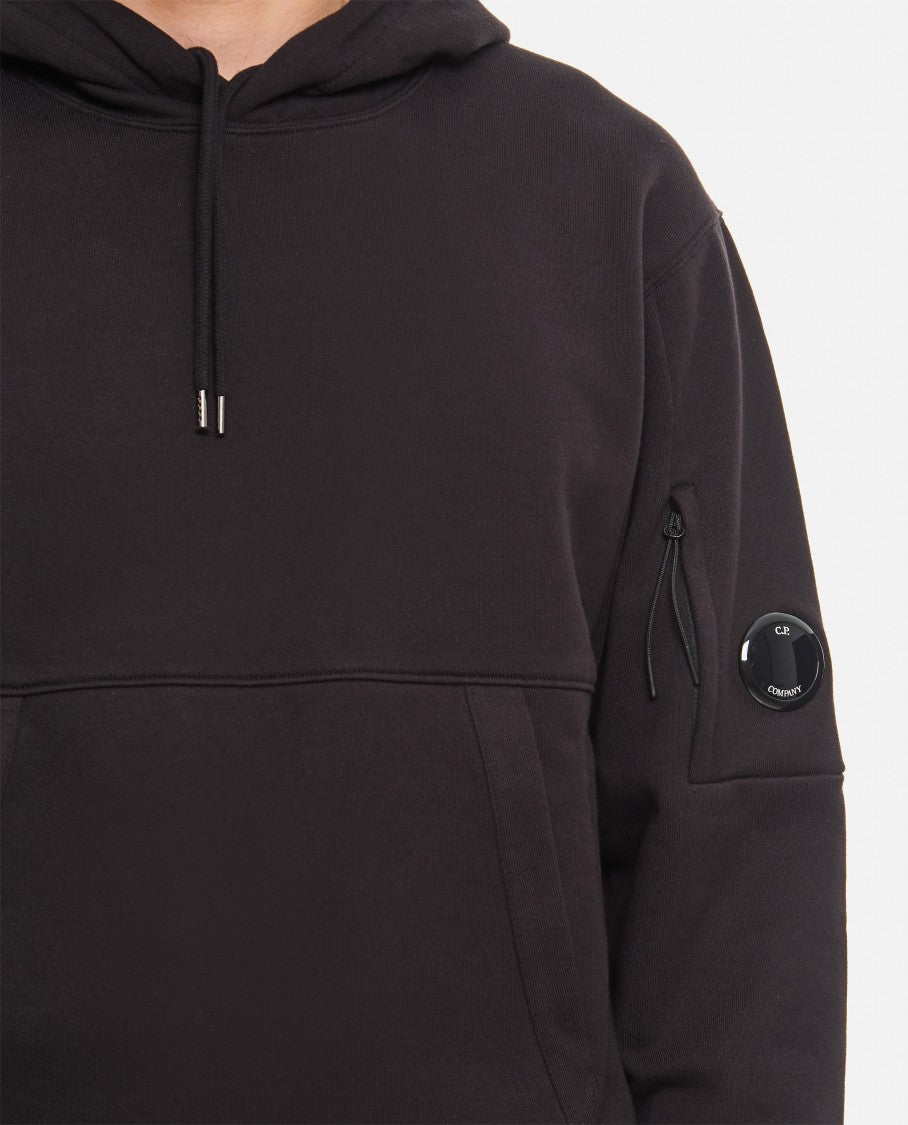 C.P. Company Black Hoodie With Logo Lens