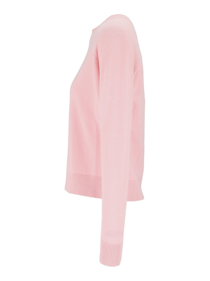Mc2 Saint Barth Light Pink Delphine Soft Cashmere Oversized Sweater