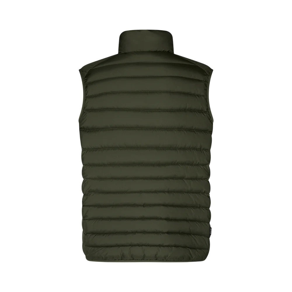Save The Duck Quilted Green Vest With Stand-Up Collar And Layering Flexibility