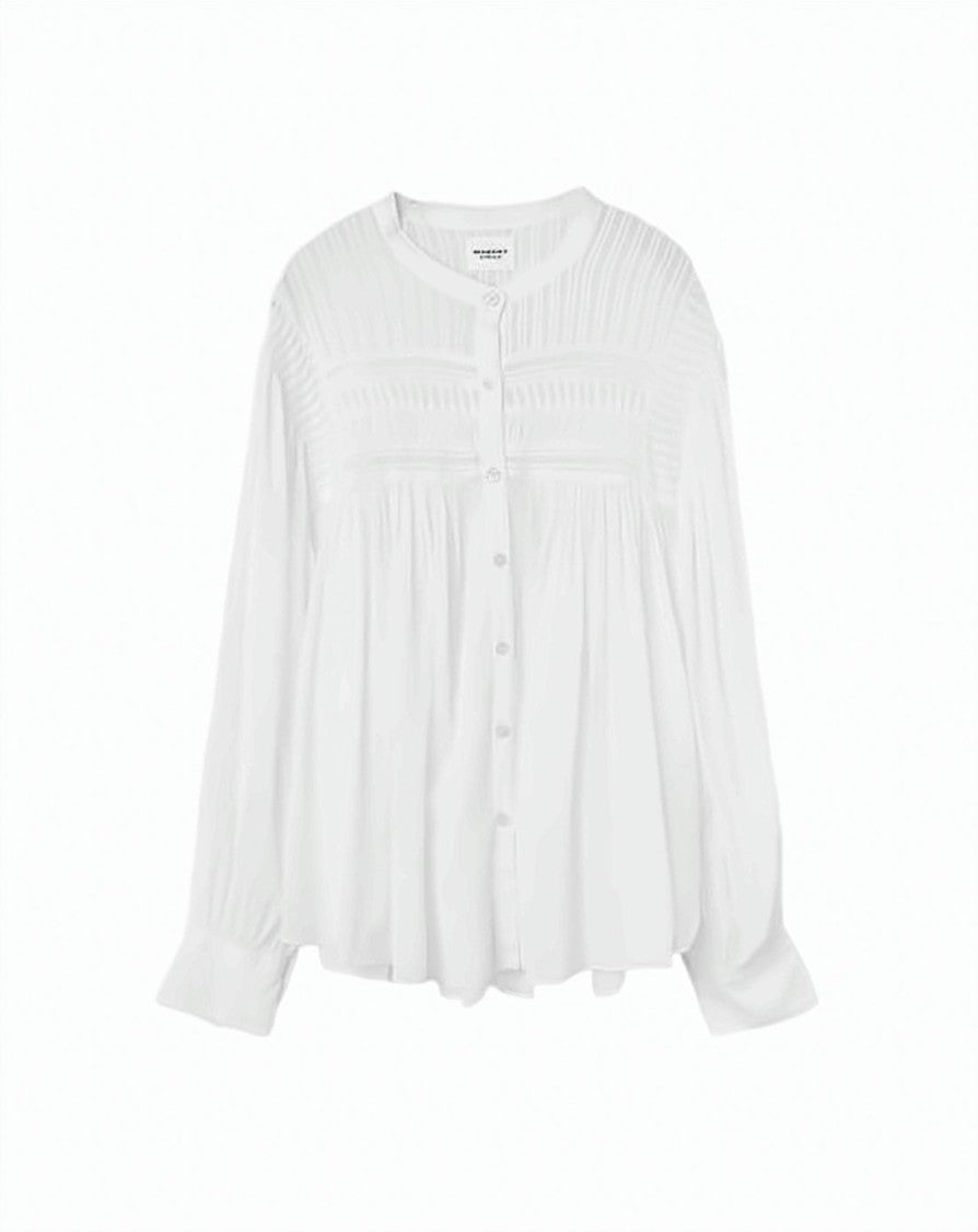 Isabel Marant Lightweight White Blouse With Pintuck Detailing