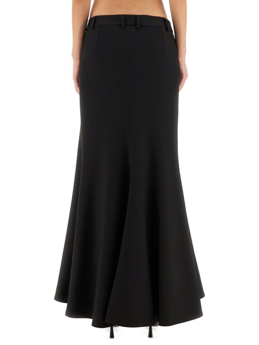 Balenciaga Fitted Waist Maxi Skirt With Flared Godet Hem