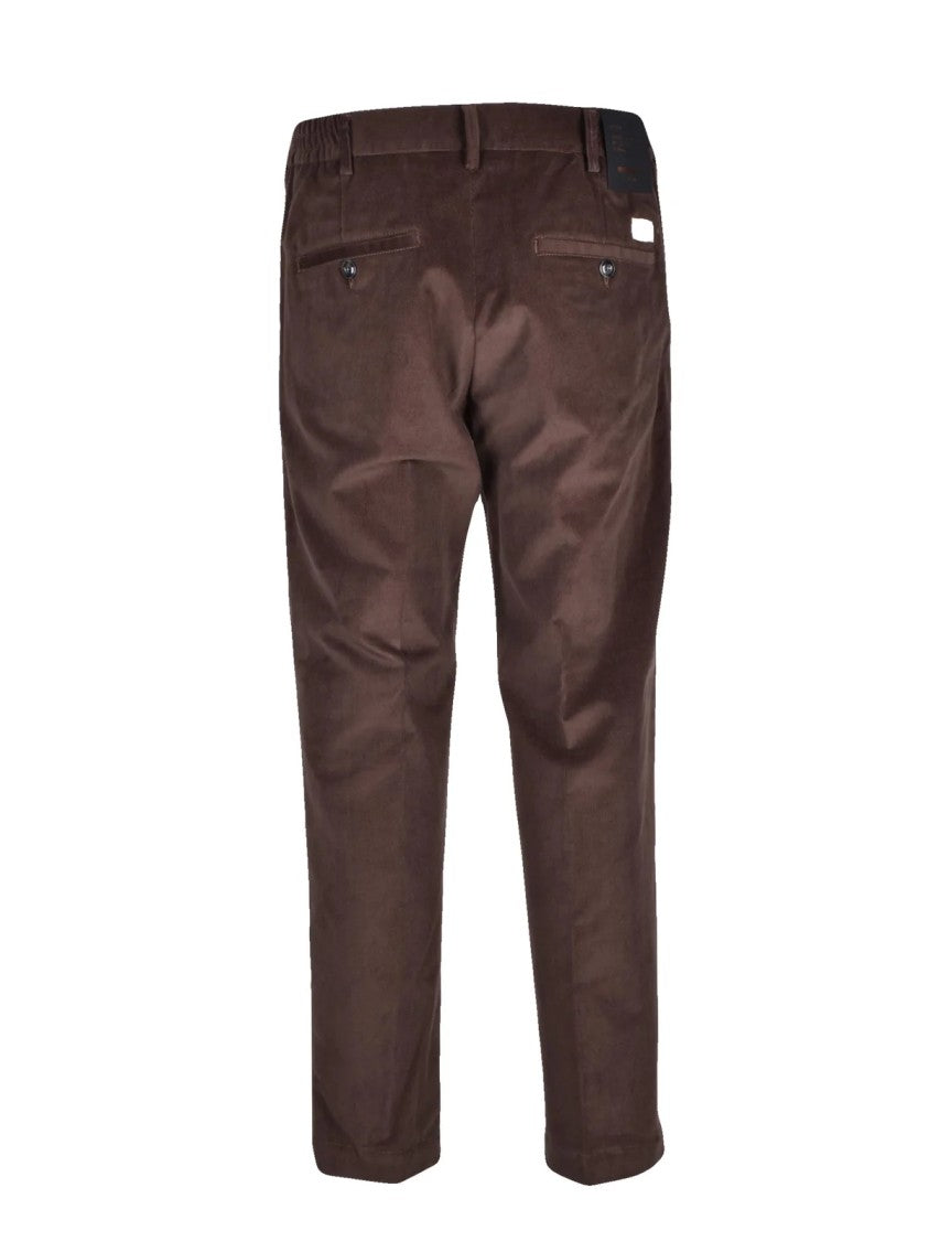 Officina 36 Brown Stretch Cotton Regular Fit Chino Pants