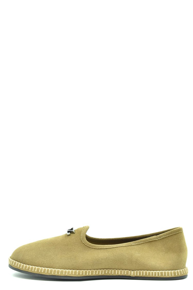 Giuseppe Zanotti Velvet Slip-On Heels With Refined Metallic Emblem