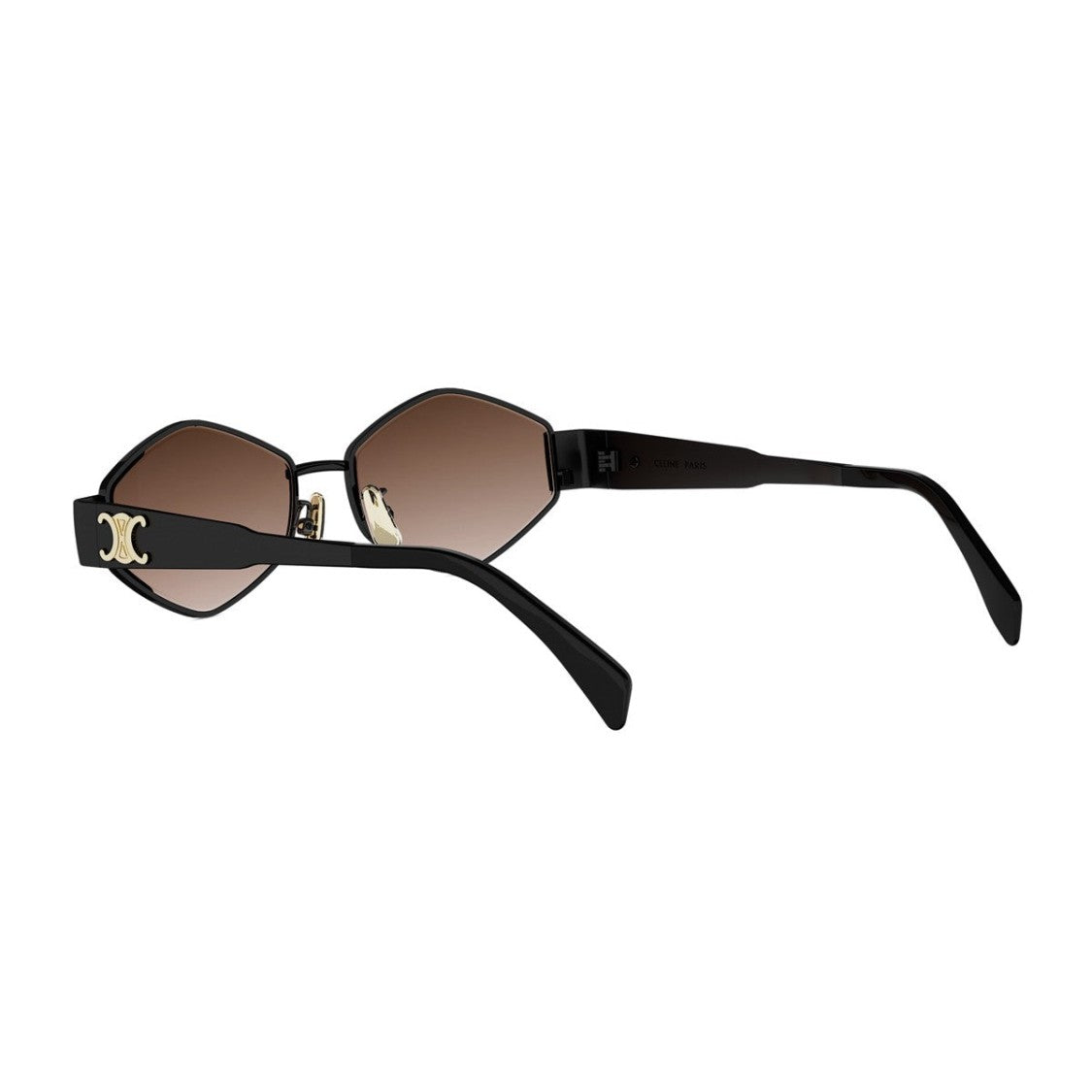 Celine Black Metal Triomphe Geometric Sunglasses