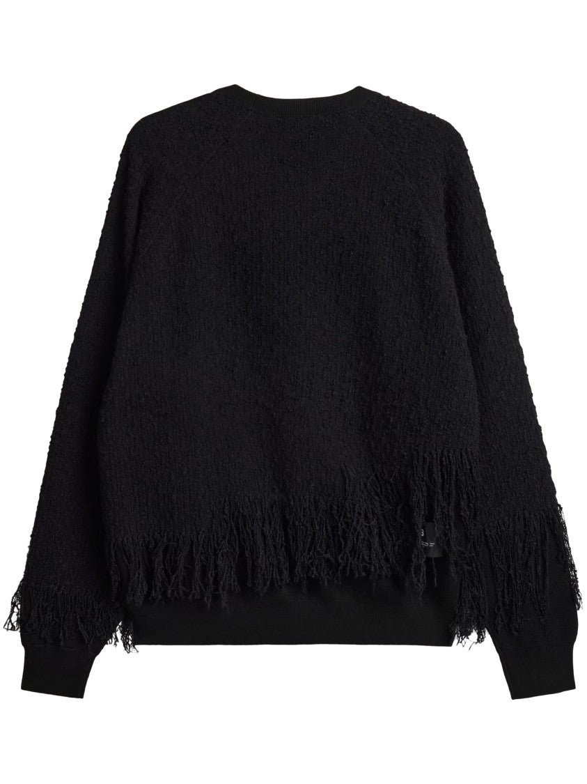 Y-3 3S Fringed Textured Knit Sweater