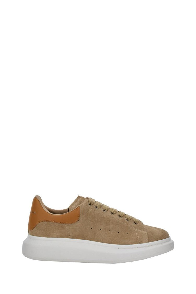 Alexander Mcqueen Beige Suede Sneakers With Oversized Rubber Sole
