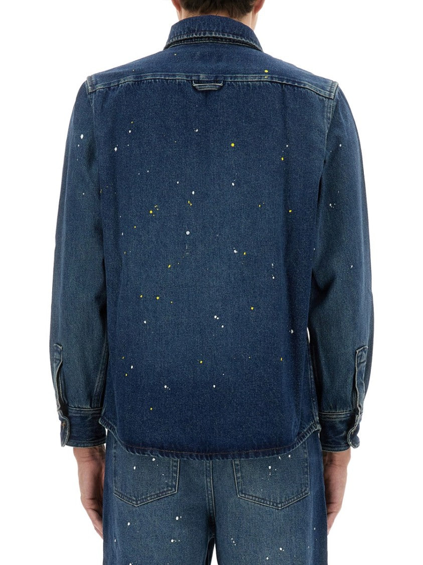 A.P.C. Speckled Cotton Denim Shirt