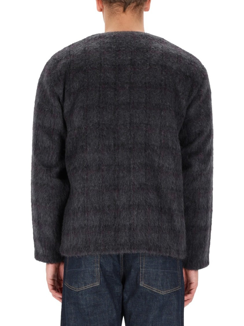 Our Legacy Soft Textured Checkered Wool-Blend Cardigan