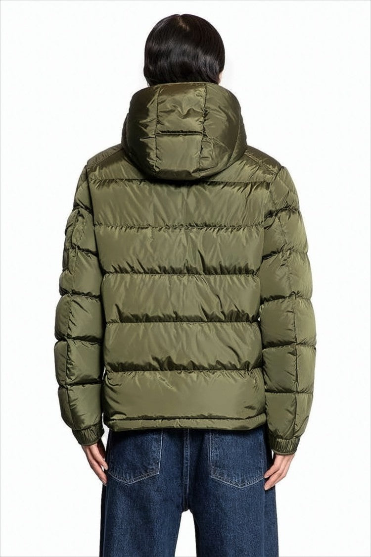 Moncler Quilted Down Jacket With High Collar And Hood