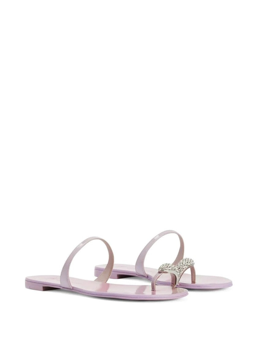 Giuseppe Zanotti Purple Nuvo Roll 10 Minimalist Embellished Leather Sandals