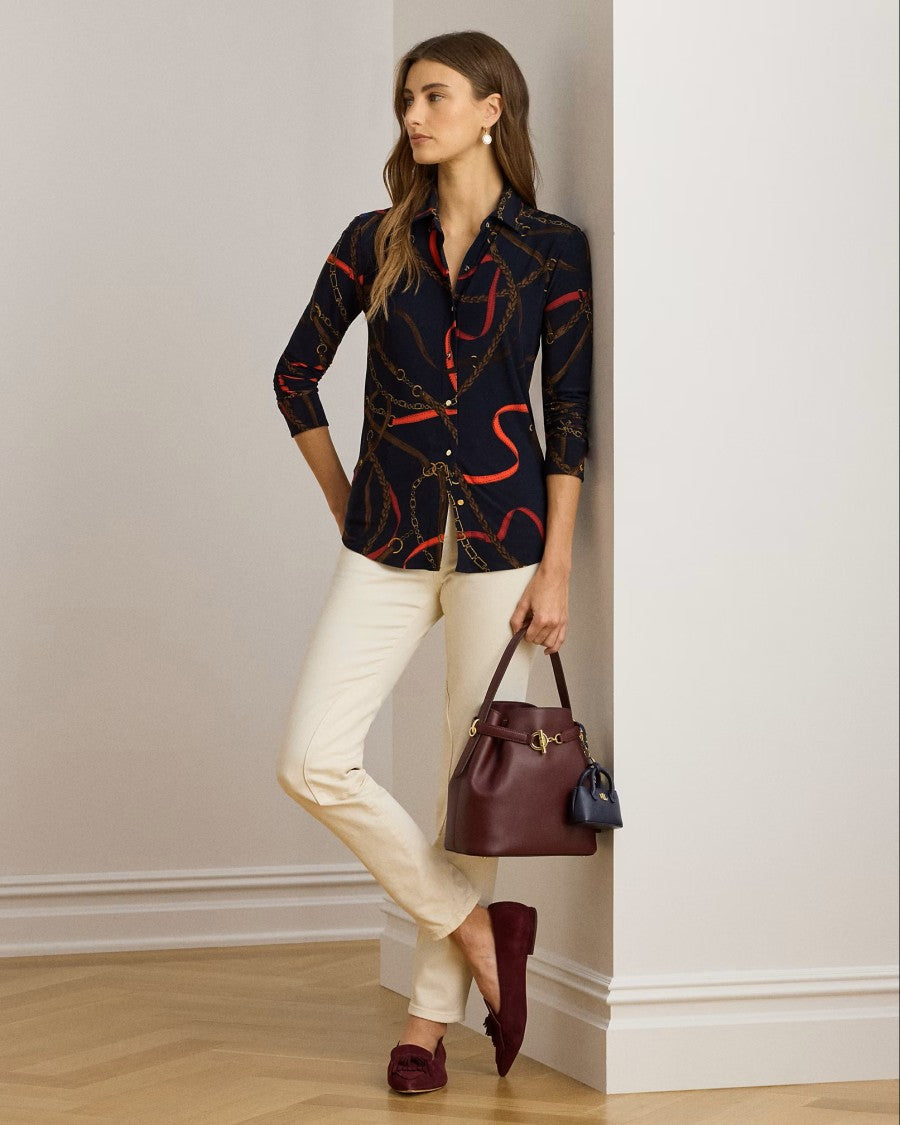 Lauren Ralph Lauren Daquane Long Sleeve Shirt With Intricate Pattern