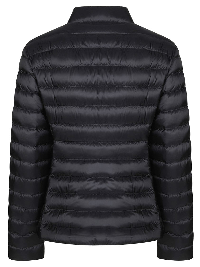 Moncler Black Shiny Horizontal Puffer Jacket