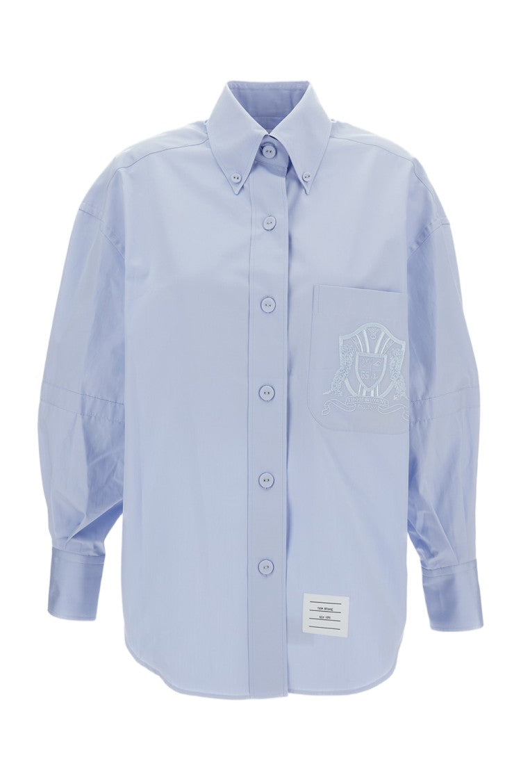 Thom Browne Supersized Point Collar Long Sleeve Shirt