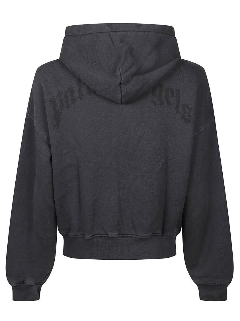 Palm Angels Hooded Sweatshirt With Zip With Logo