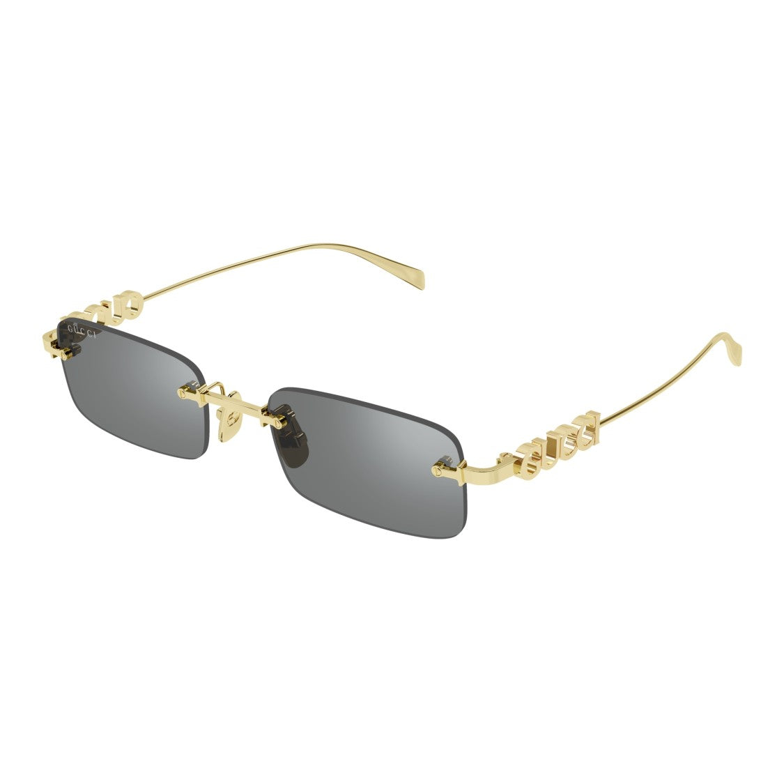 Gucci Rimless Rectangular Dark Lens Sunglasses