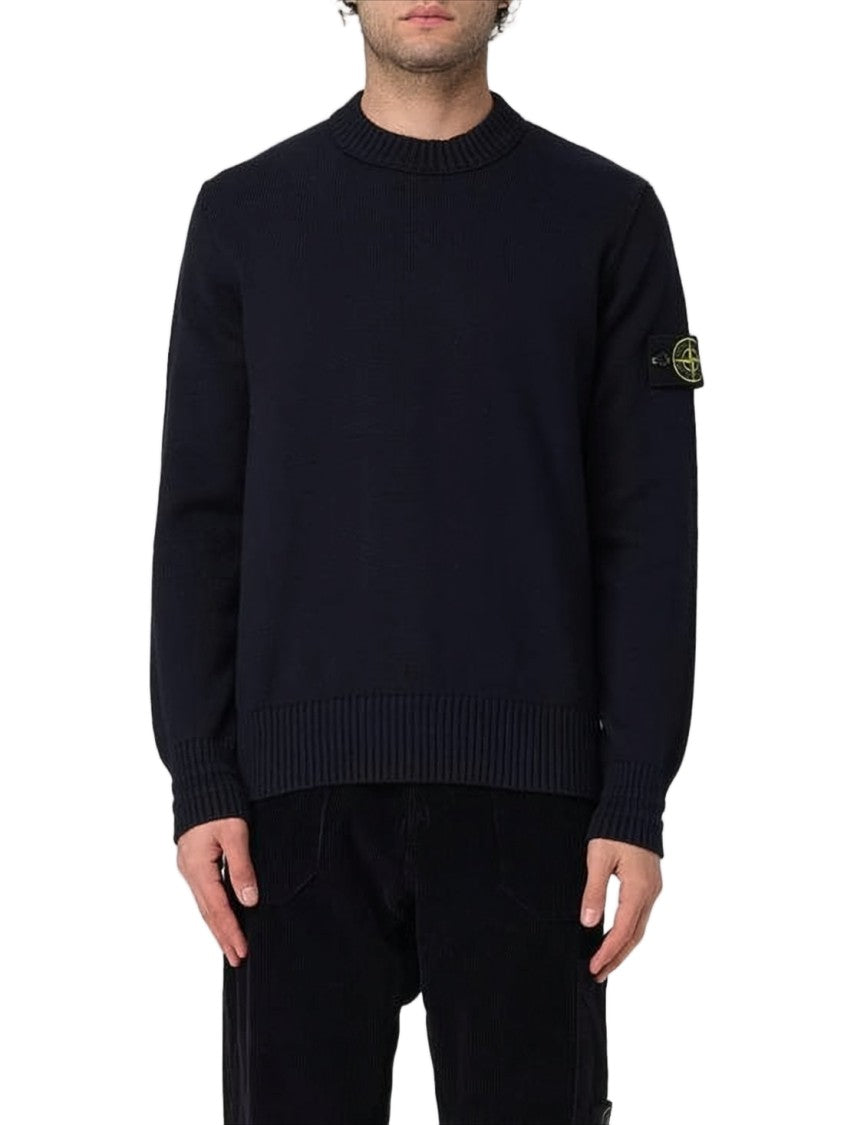 Stone Island Ribbed Neck Turtleneck In Soft Cotton Blend