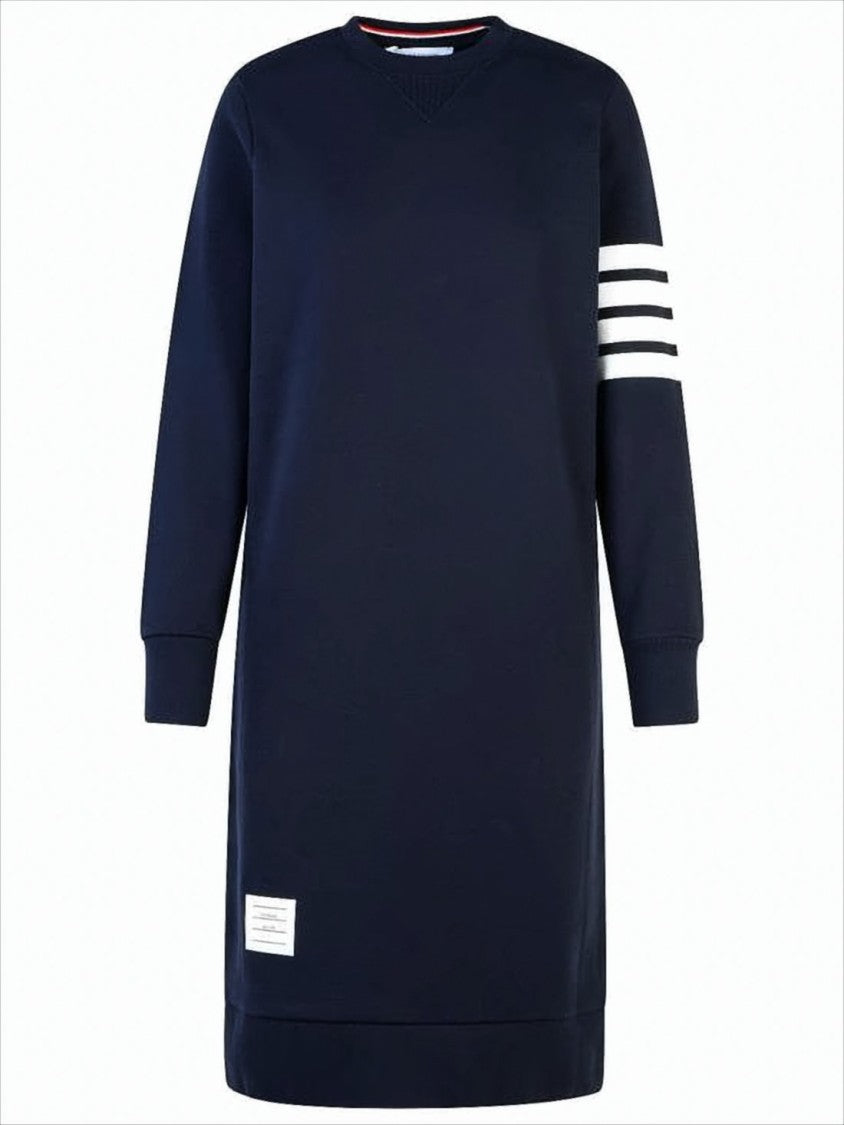 Thom Browne Navy Cotton Midi Dress