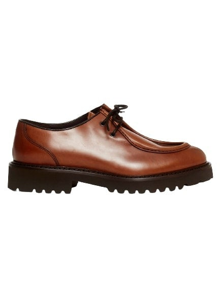 Doucal's Trekking Lace-Up Shoe In Tan Leather