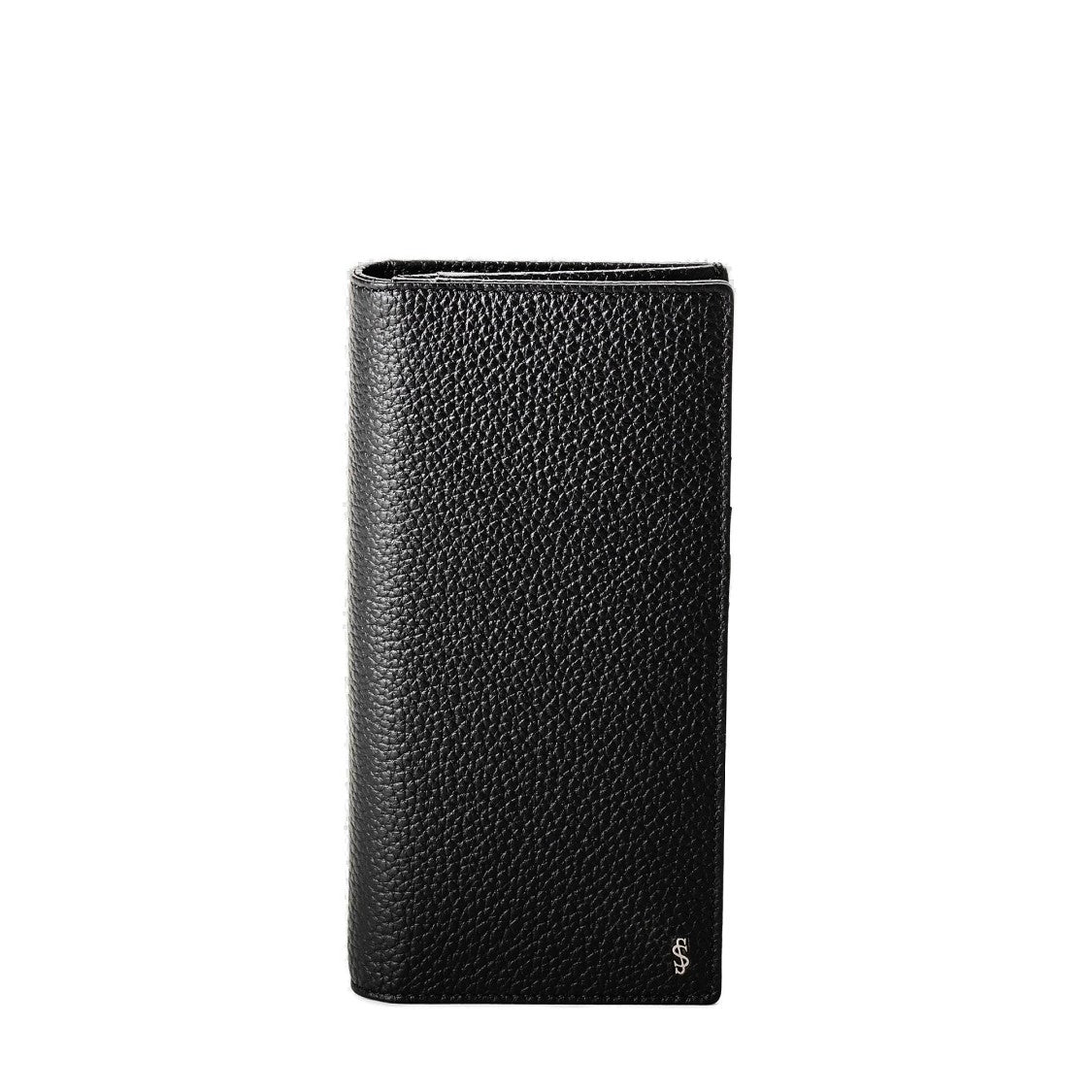 Serapian Cachemire Leather Black Wallet With Palladium Finish