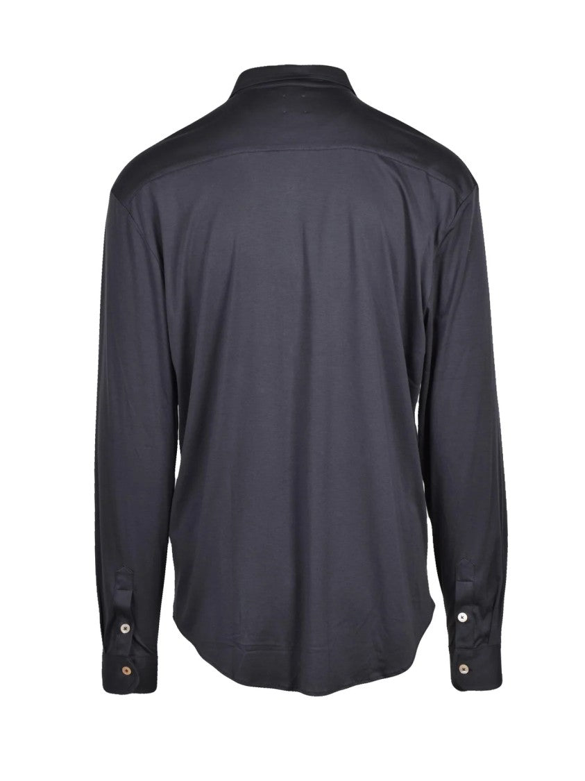 Eleventy Refined Blue Dandy Shirt With Classic Collar And Minimalist Design