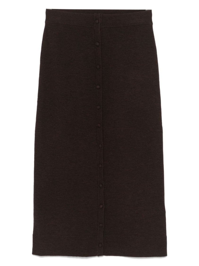 Victoria Beckham Brown Skirt With Button-Down Front