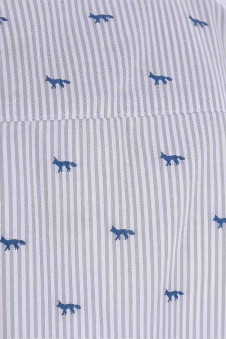 Maison Kitsuné Button-Down Long-Sleeve Shirt With Embroidered Details