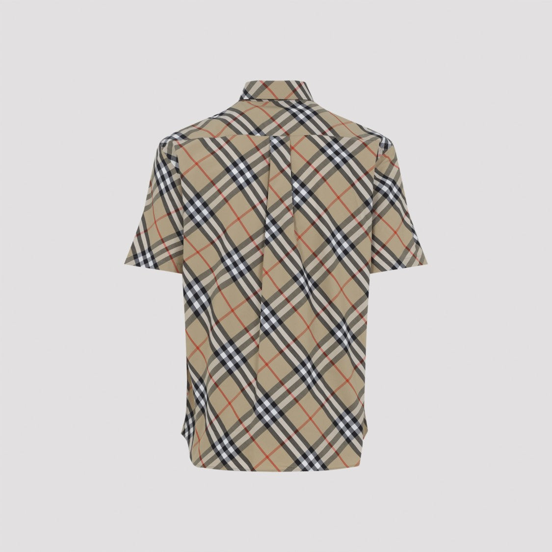 Burberry Ss Check Beige Cotton Shirt