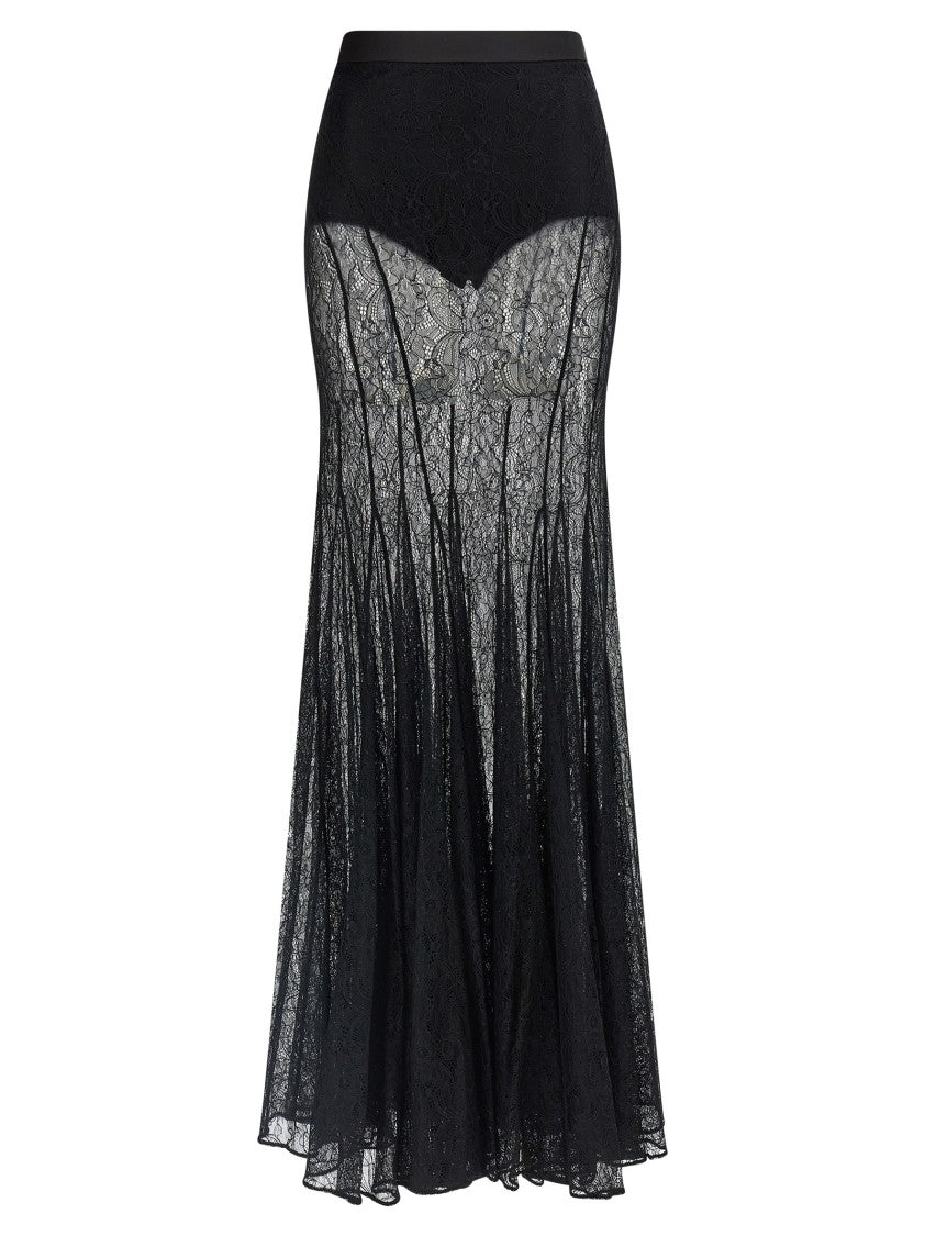 Elisabetta Franchi Lace Long Skirt