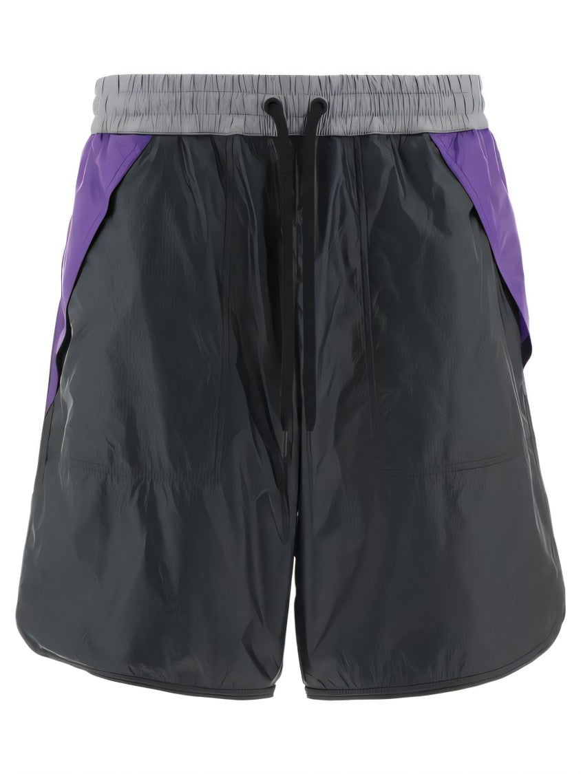 Moncler Lightweight Shiny Finish Shorts With Drawstring Waistband