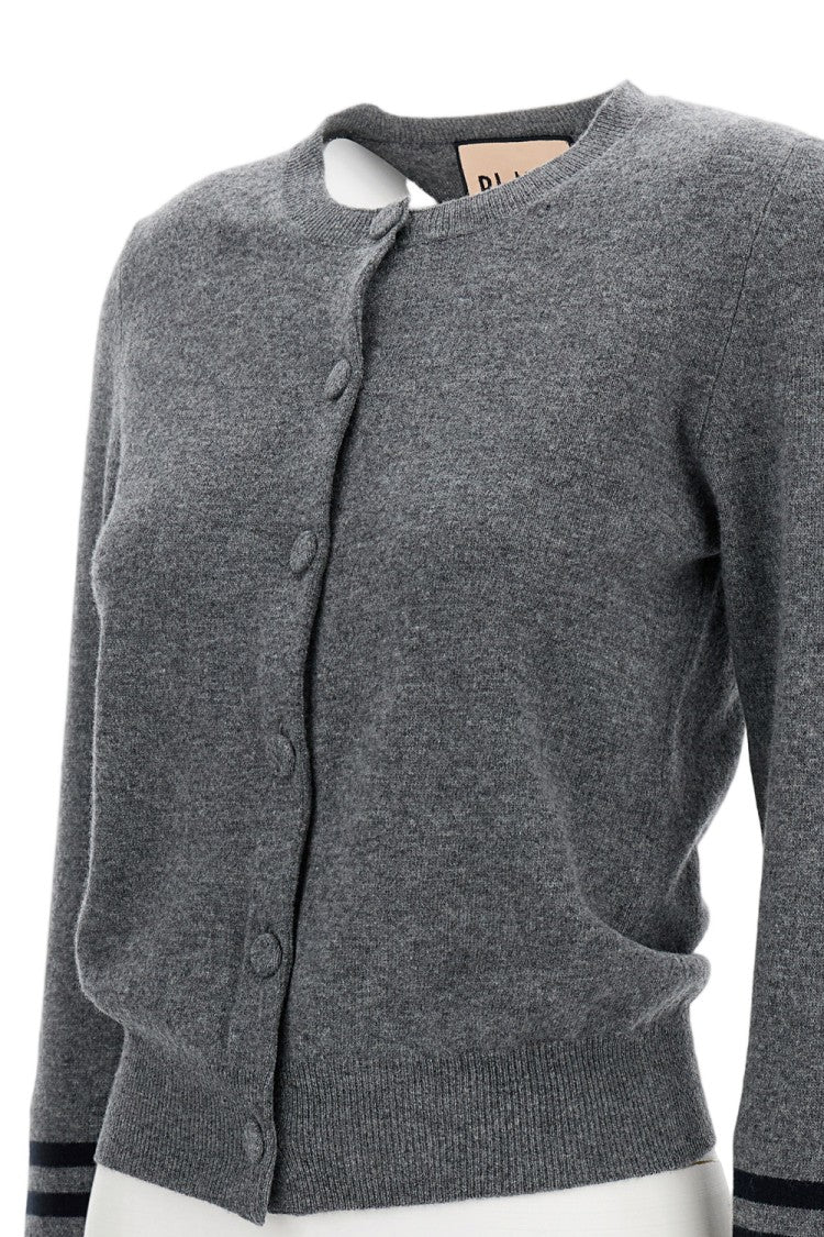Plan C Ribbed Grey Wool Cardigan