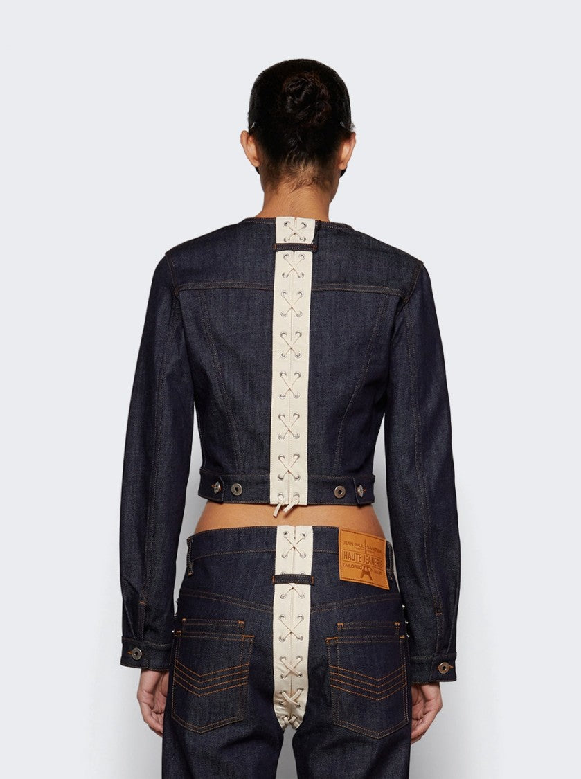 Jean Paul Gaultier Cropped Indigo Denim Jacket
