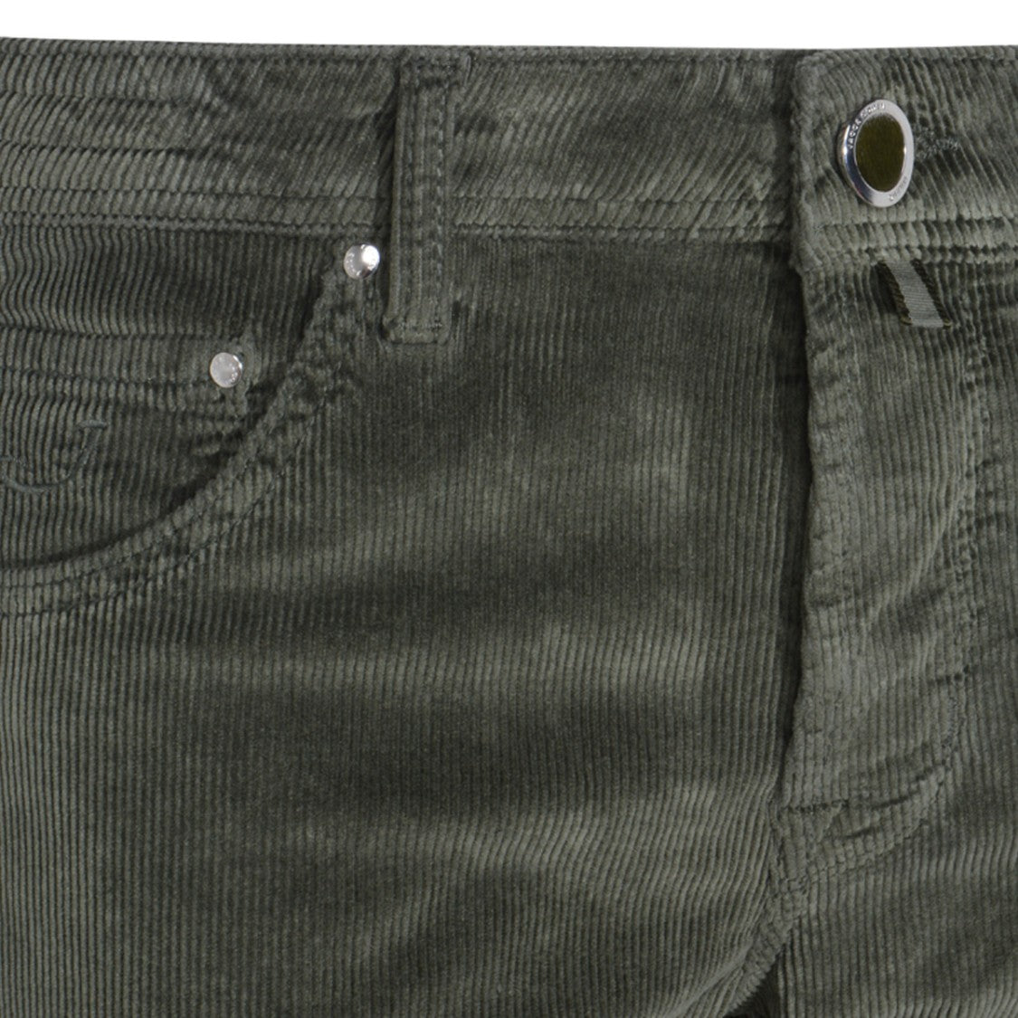 Jacob Cohen Slim Fit Olive Green Corduroy Trousers
