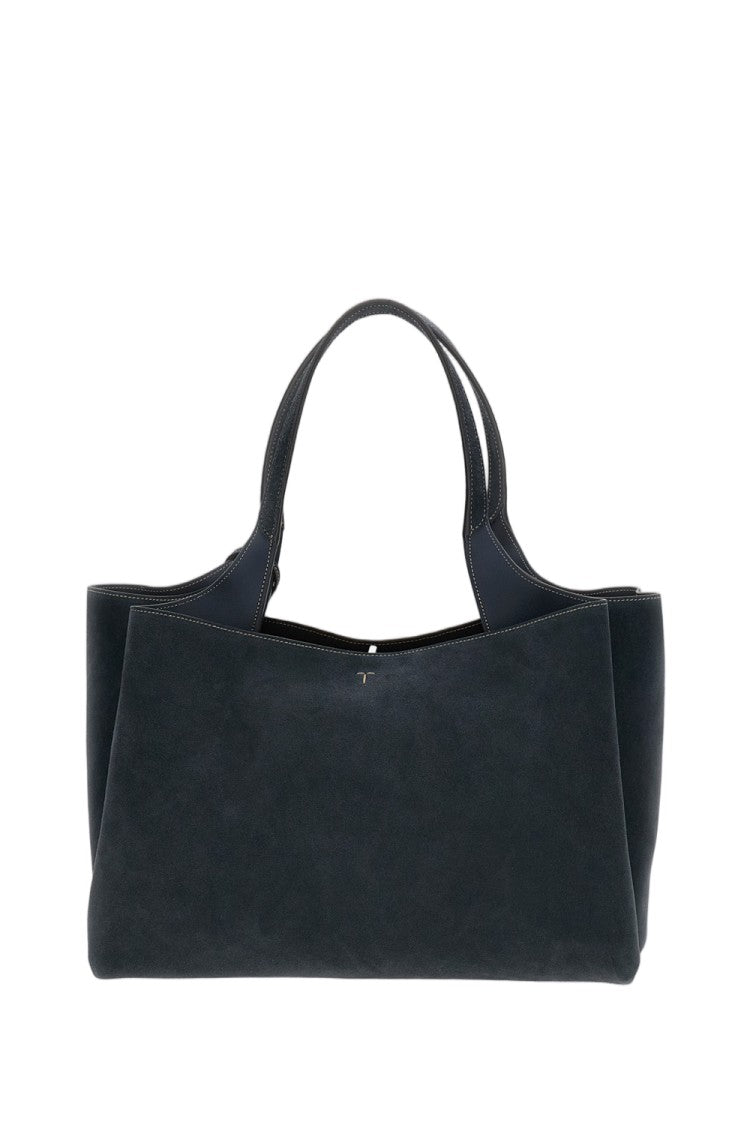 Tod's Blue Medium Apa Double Handle Suede Shoulder Bag