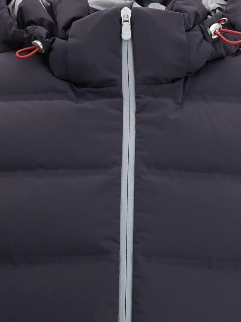 Brunello Cucinelli Quilted Taffeta Down Vest With High Collar And Hood