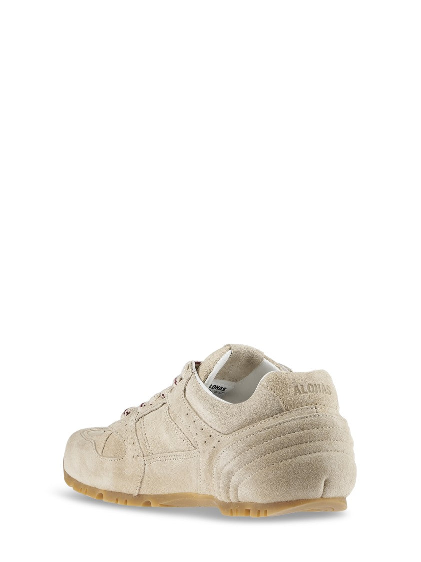 Alohas Suede And Cream Leather Sneakers With Cushioned Sole