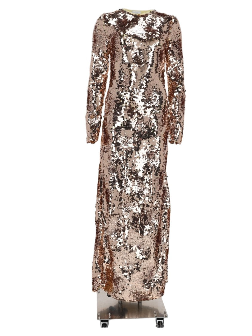 Rabanne Gold Sequin Tailored-Fit Polyester Maxi Dress