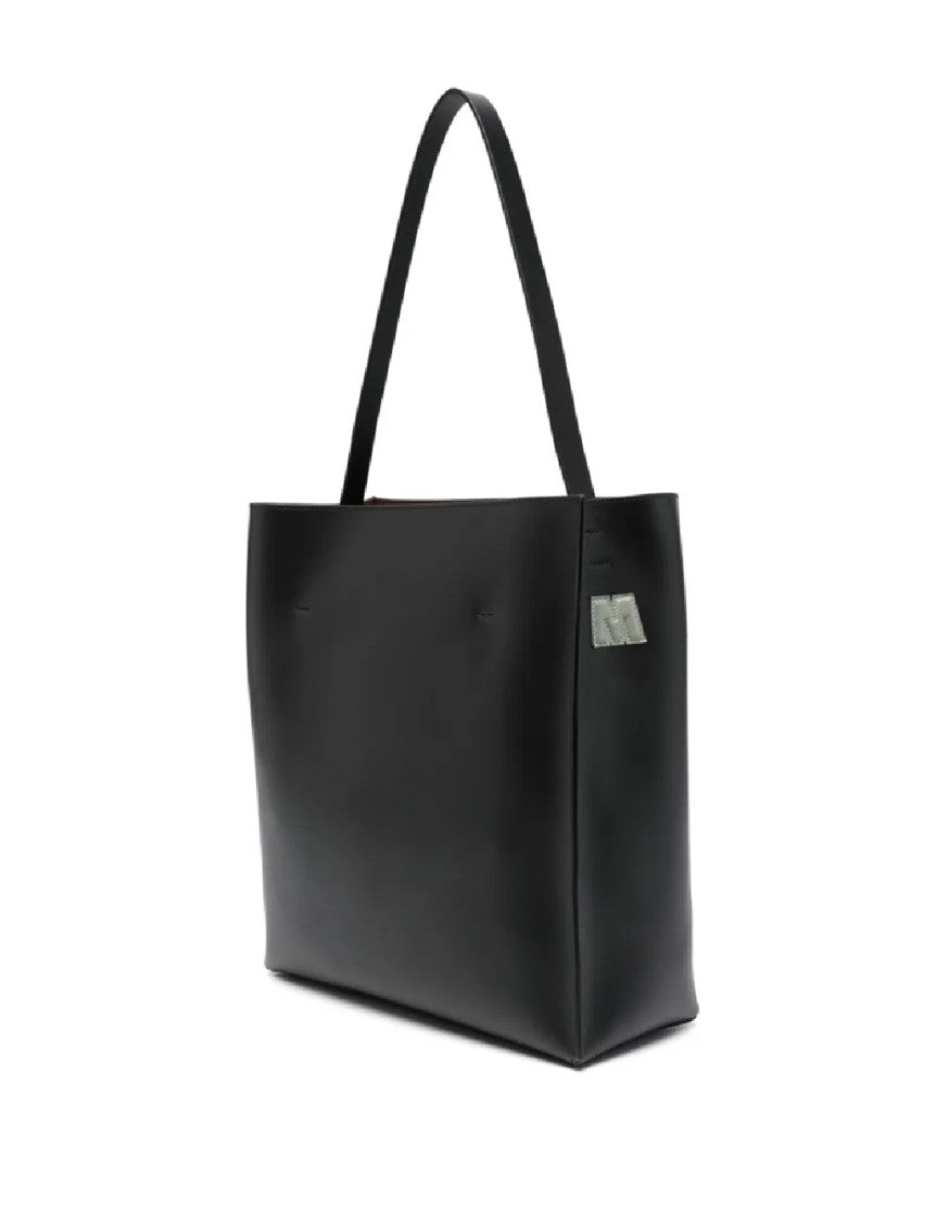 Marni Structured Calf Leather Tote Bag With Design