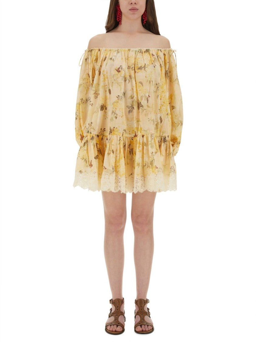 Zimmermann Cascadian Off-The-Shoulder Mini Dress