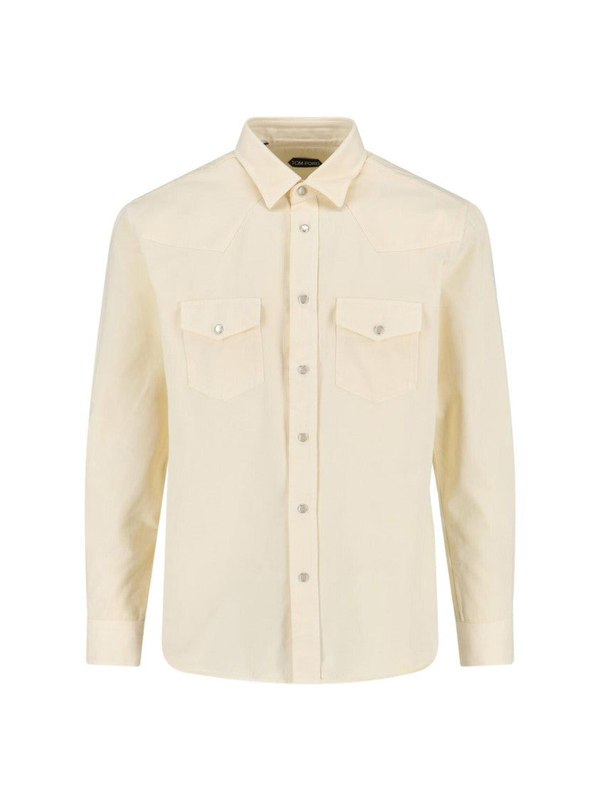 Tom Ford Tailored White Shirt With Structured Collar