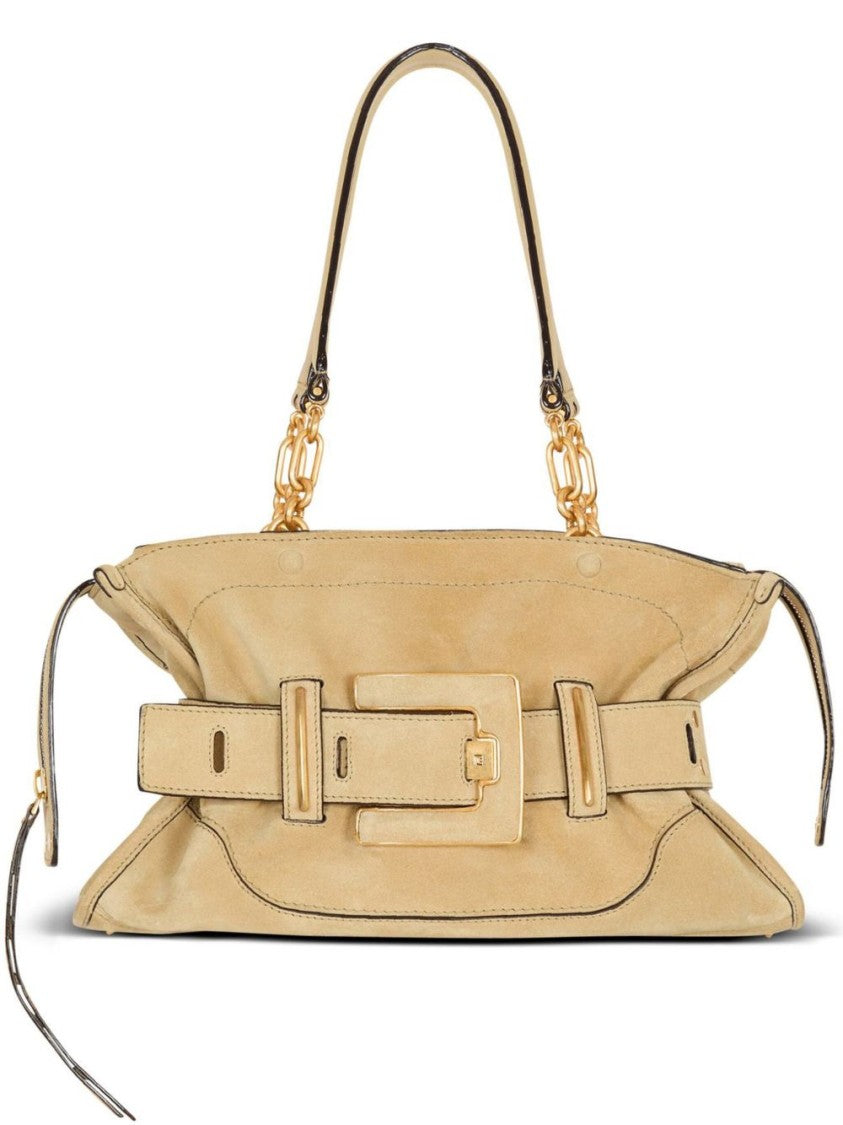 Balmain Structured Belt Detail Top-Handle Bag