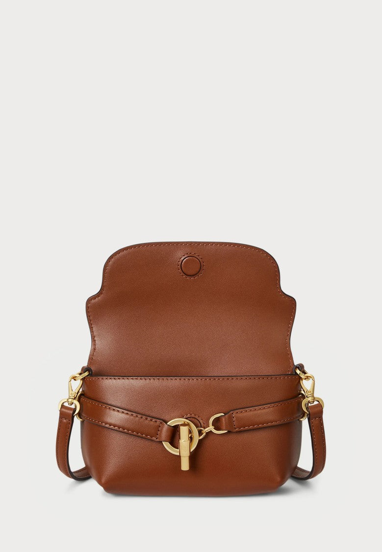Lauren Ralph Lauren Brown Natural Smooth Leather Crossbody Bag